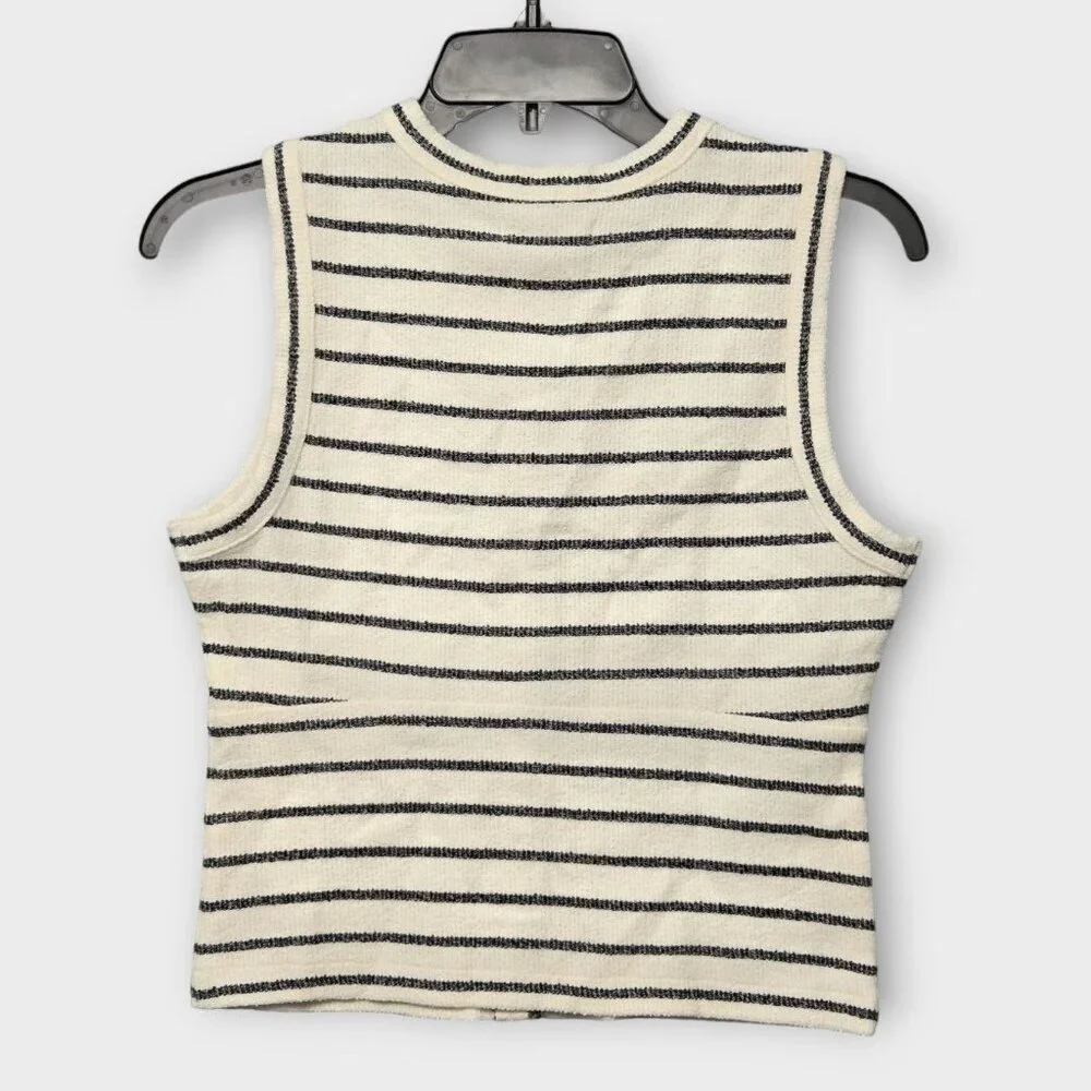 MADEWELL Split-Crewneck Cardigan Tank Top in Lighthouse NWT - Picture 6 of 8